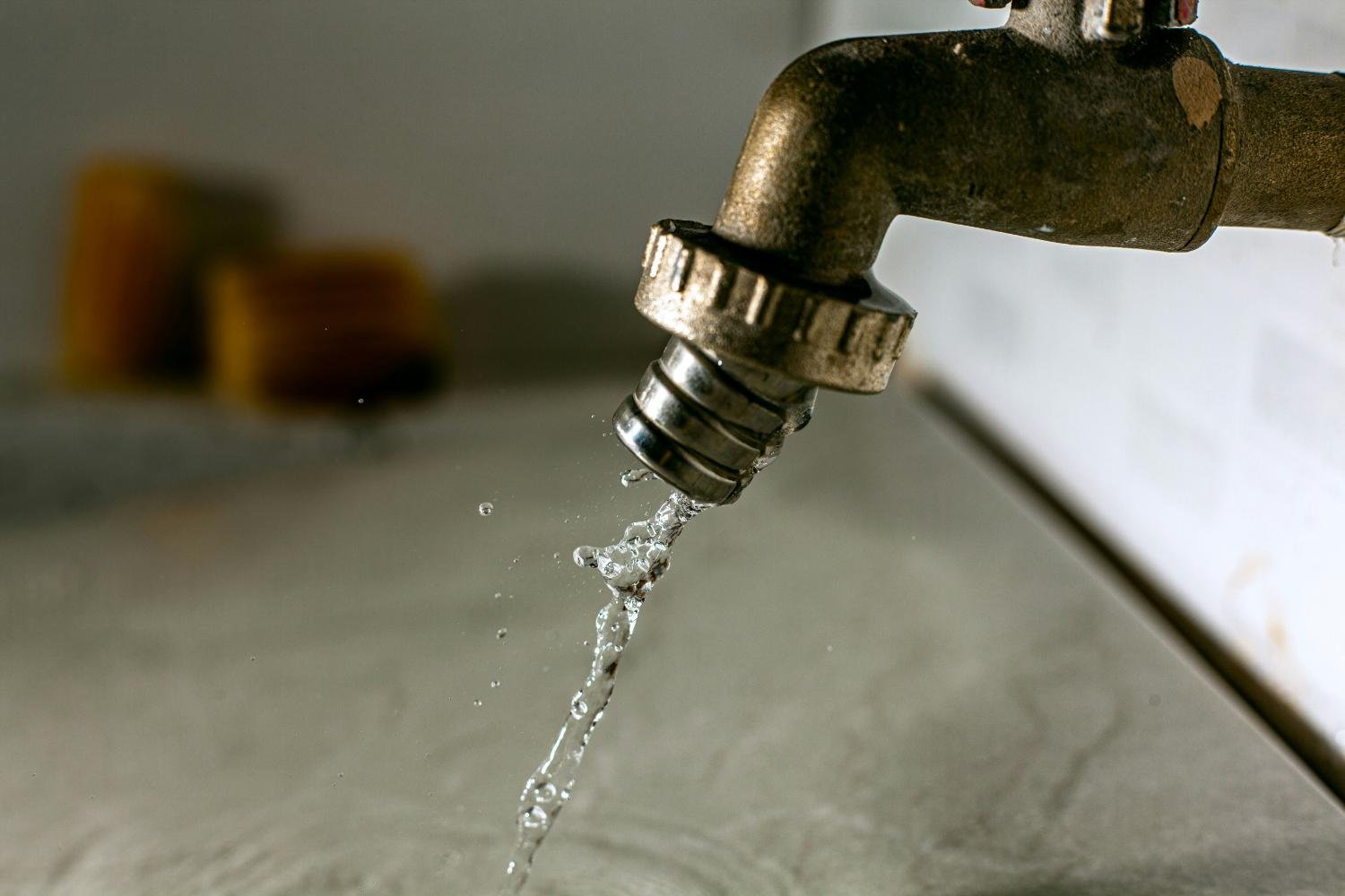 Water running from a tap